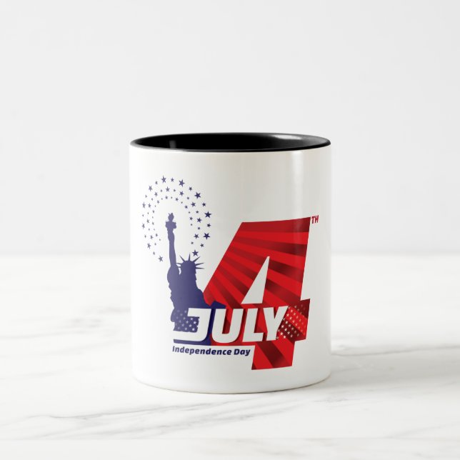 Caneca De Café Em Dois Tons 4 de julho Mug (Centro)