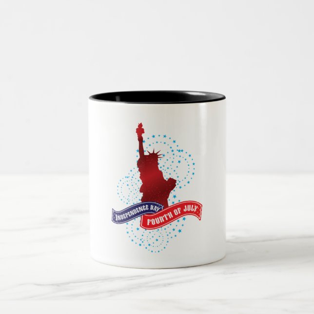 Caneca De Café Em Dois Tons 4 de julho Mug (Centro)
