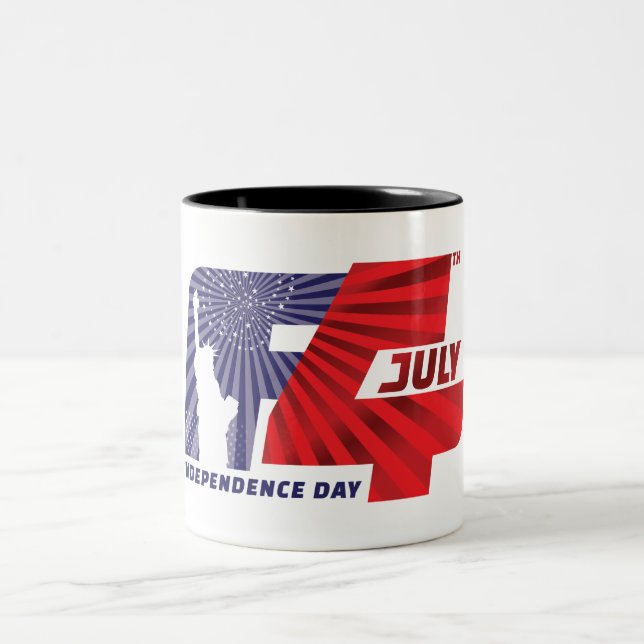 Caneca De Café Em Dois Tons 4 de julho Mug (Centro)