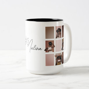 Caneca De Café Em Dois Tons 4 Lindas Damas Negras Boho Chic Art Style Name