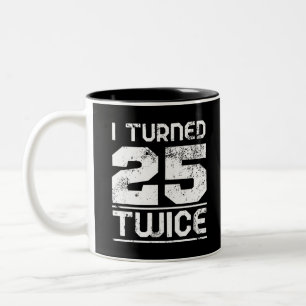 Caneca De Café Em Dois Tons 50º aniversário engraçado