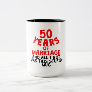 Caneca De Café Em Dois Tons 50 anos de casamento