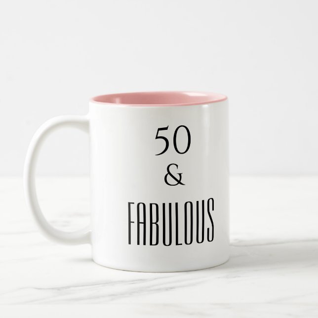 Caneca De Café Em Dois Tons 50 e aniversário fabuloso (Esquerda)