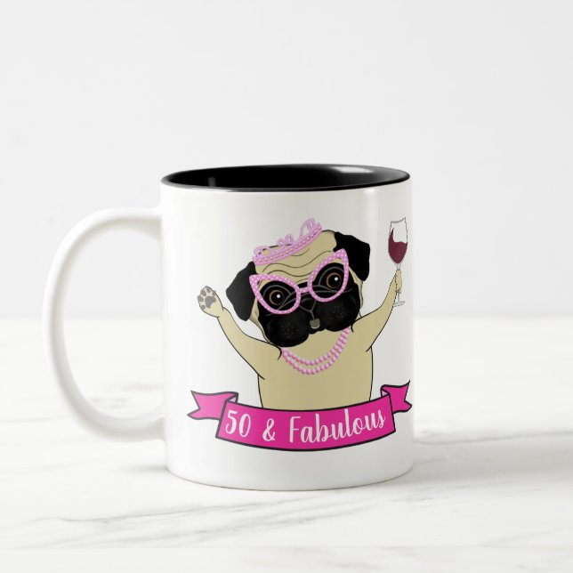 Caneca De Café Em Dois Tons 50 e Fabuloso Cachorro Adorável (Esquerda)