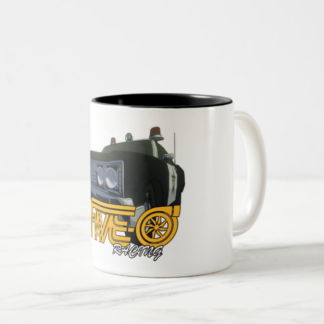 Caneca De Café Em Dois Tons 50 polícias (Frente Esquerda)