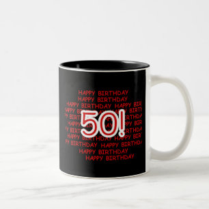 Caneca De Café Em Dois Tons 50th aniversário feliz