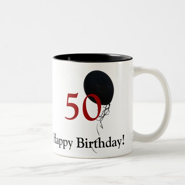 Caneca De Café Em Dois Tons 50th aniversário feliz (Direita)