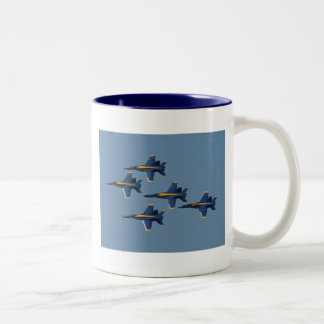 Caneca De Café Em Dois Tons 5 anjos azuis