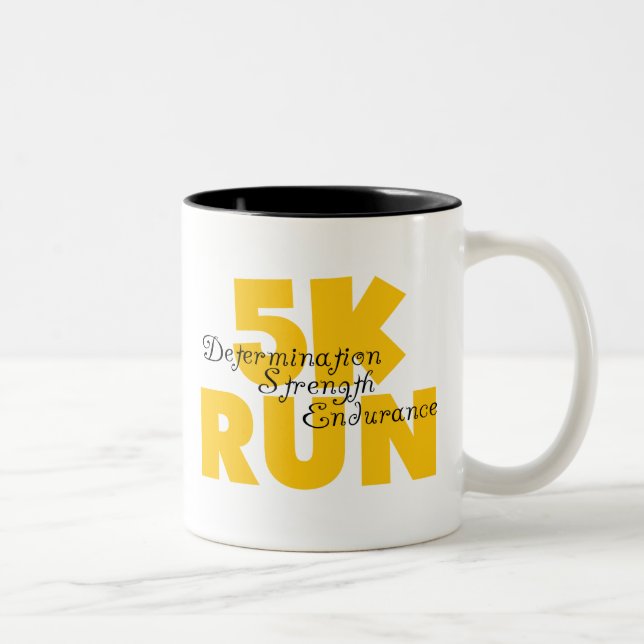 Caneca De Café Em Dois Tons 5K Executar Amarelo (Direita)