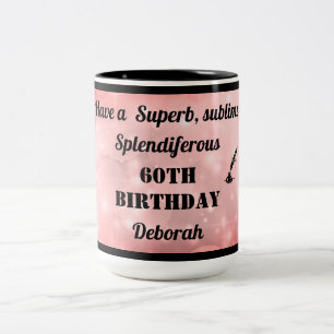 Caneca De Café Em Dois Tons 60º Aniversário Personalizado