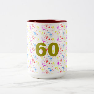 Caneca De Café Em Dois Tons 60 anos e Confetti Mug