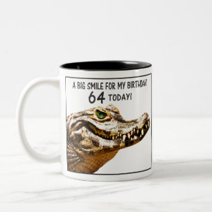 Caneca De Café Em Dois Tons 64.º Aniversário do Alligator Smile