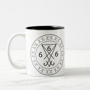 Caneca De Café Em Dois Tons 666 Lúcifer preto