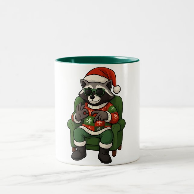 Caneca De Café Em Dois Tons 67 Meme de Guaxinim - Texto Personalizado Café Cus (Centro)