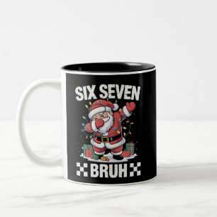 Caneca De Café Em Dois Tons 67 Seis Sete Burh Natal Divertido 6 7 Meme