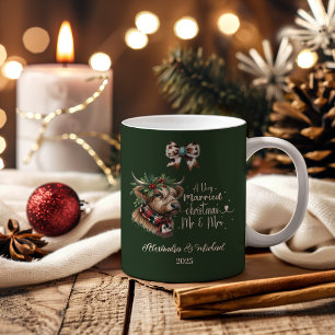 Caneca De Café Em Dois Tons 6 Fotos de Vaca das Terras Altas Feliz Natal Sr e