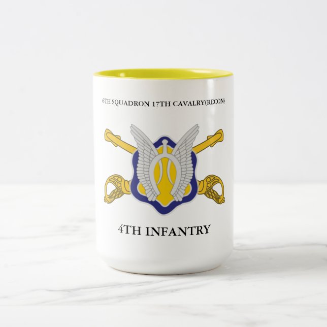 CANECA DE CAFÉ EM DOIS TONS 6 SQUADRON 17TH CAVALRY RECON 4ª INFÂNCIA  (Centro)