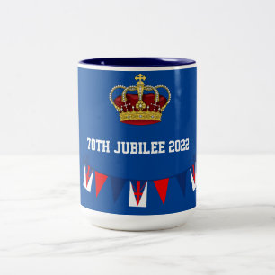 Caneca De Café Em Dois Tons 70 Jubilee 2022 Crown Blue Coffee Mug