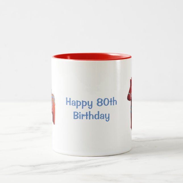 Caneca De Café Em Dois Tons 80 Birthday Coffee Mug (Centro)