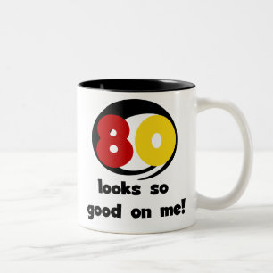 Caneca De Café Em Dois Tons 80 olhares tão bons em mim t-shirt e presentes