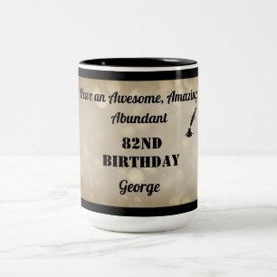 Caneca De Café Em Dois Tons 82º Aniversário Fabuloso Personalizado