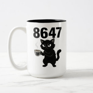 Caneca De Café Em Dois Tons 86 47 Gato preto zangado fofo Café Protesto Resist