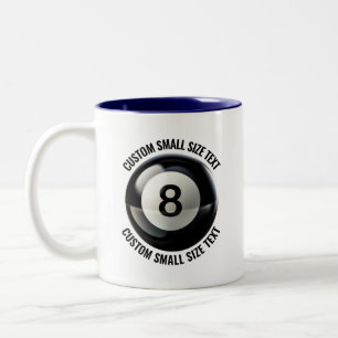 Caneca De Café Em Dois Tons 8 Ball & Texto Pequeno AZUL MARINHO 325ml Personal