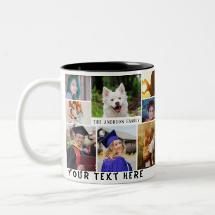 Caneca De Café Em Dois Tons 8 Colagem de Modelo de Foto com Mug de Texto Perso