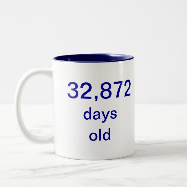 Caneca De Café Em Dois Tons 90 anos velho (Esquerda)