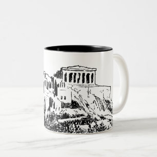 Caneca De Café Em Dois Tons A acrópole de Atenas, piscina