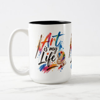 Caneca De Café Em Dois Tons A arte é minha vida