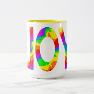 Caneca De Café Em Dois Tons A arte original de Digitas soletra a ALEGRIA na