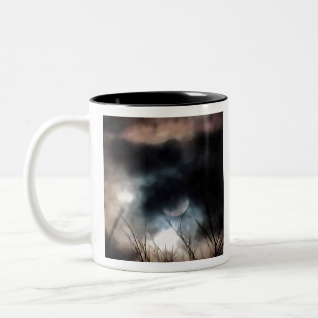 Caneca De Café Em Dois Tons A Arte Solstítica Noturna Mais Longa (Esquerda)