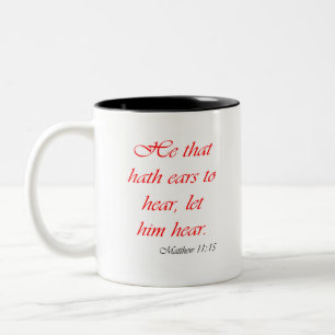 Caneca De Café Em Dois Tons A audição está acreditando
