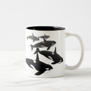 Caneca De Café Em Dois Tons A baleia da orca agride & coloca copos de café da