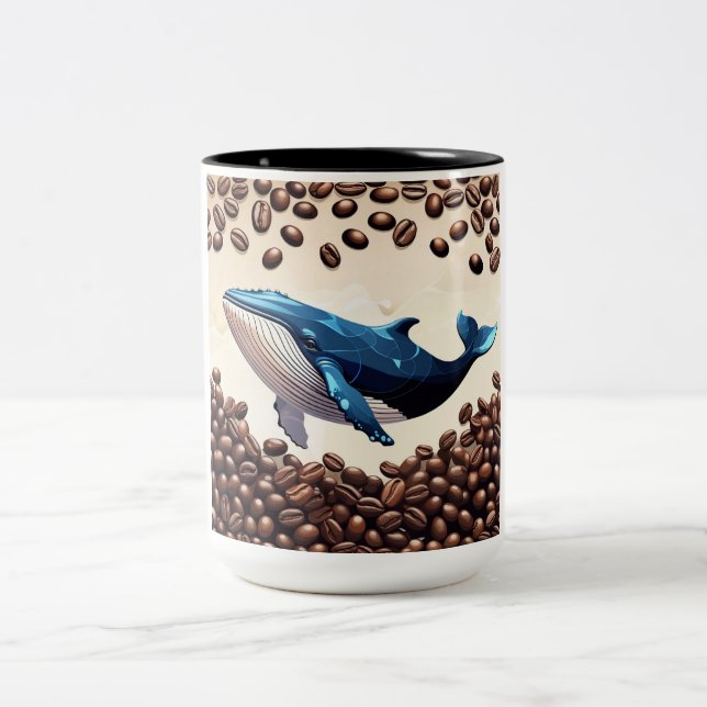 Caneca De Café Em Dois Tons A baleia e o café (Centro)