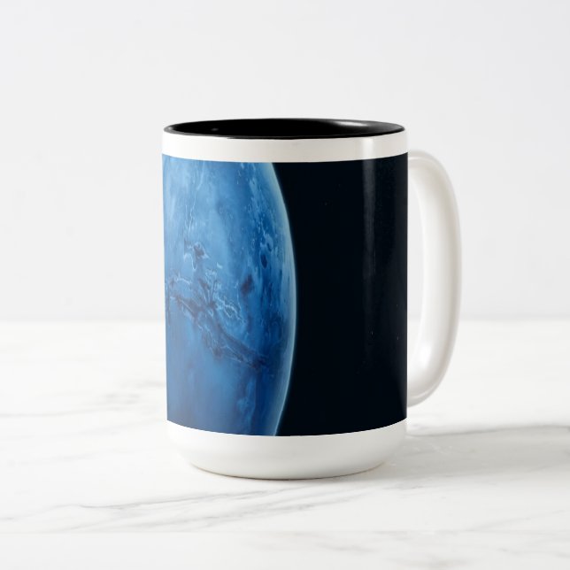 Caneca De Café Em Dois Tons A Beautiful Blue Planet (Frente Esquerda)