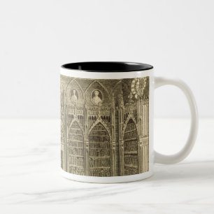 Caneca De Café Em Dois Tons A biblioteca, gravada por Godfrey, 'de Descriptio
