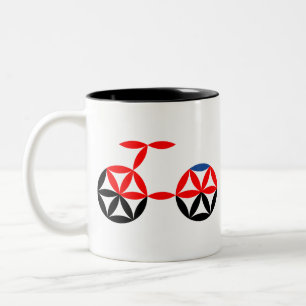 Caneca De Café Em Dois Tons A Bicicleta Da Vida - Formas Sagradas.