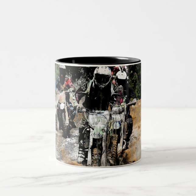 Caneca De Café Em Dois Tons A caminho! - Motocross Racer (Centro)