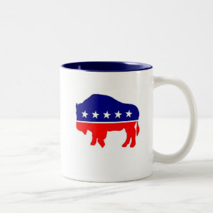 Caneca De Café Em Dois Tons A caneca oficial do café do partido do bisonte