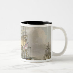 Caneca De Café Em Dois Tons A captação da ilha de Banda, o 9 de agosto 181