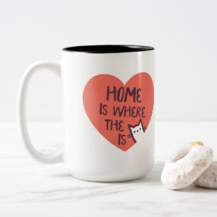 Caneca De Café Em Dois Tons A casa é o lugar onde o gato está