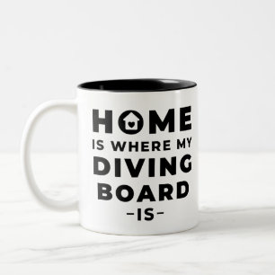 Caneca De Café Em Dois Tons A casa é onde está o meu conselho de mergulho