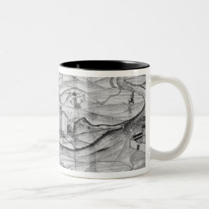 Caneca De Café Em Dois Tons A cidade e a vila de Carcassonne, 1462