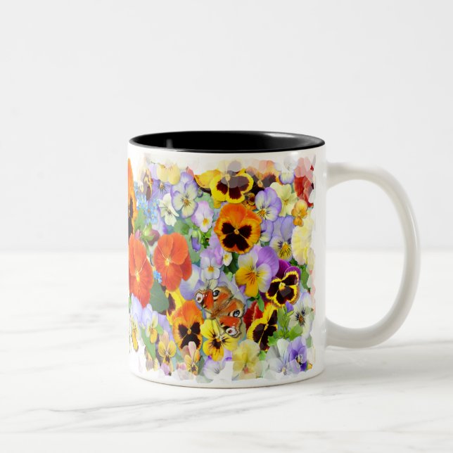 Caneca De Café Em Dois Tons A coleção Pansy (Direita)