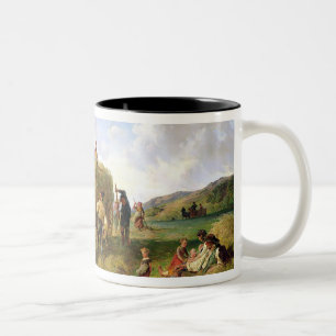 Caneca De Café Em Dois Tons A colheita do feno, 1869