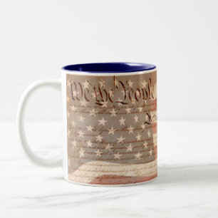 Caneca De Café Em Dois Tons A Constituição e a bandeira americana Patriótica