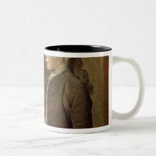 Caneca De Café Em Dois Tons A criança com um Teetotum