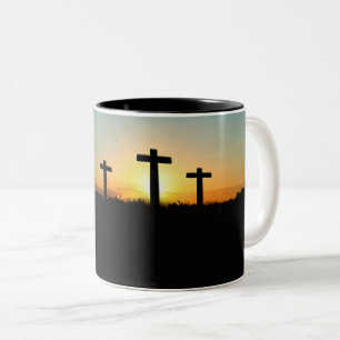 Caneca De Café Em Dois Tons A Crucificação Atravessa ao Sol